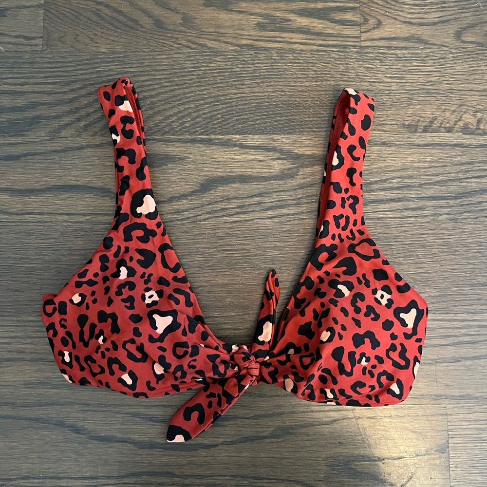 red cheetah hollister bikini top